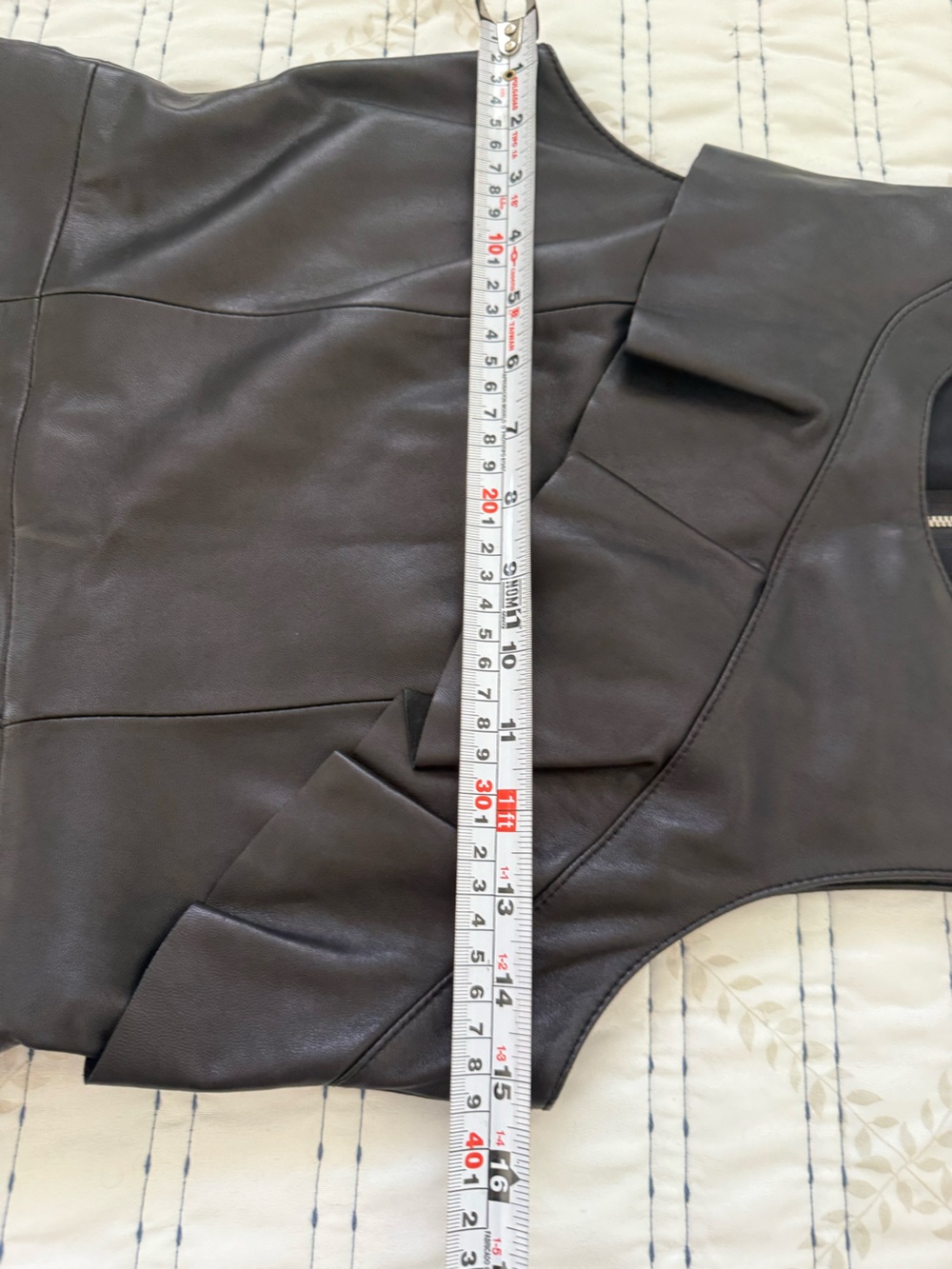 Parker Black Genuine Leather Ruffle Sheath Dress Size S Cocktail Goth Luxury - Picture 8 of 10